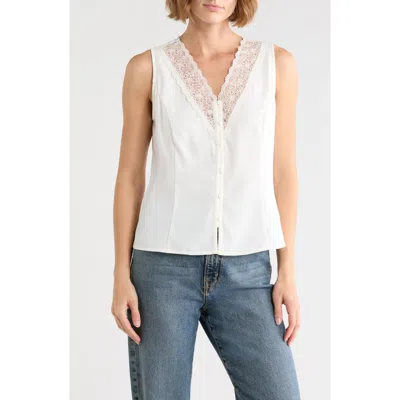 Gemma + Jane Tailored V-neck Vest In White