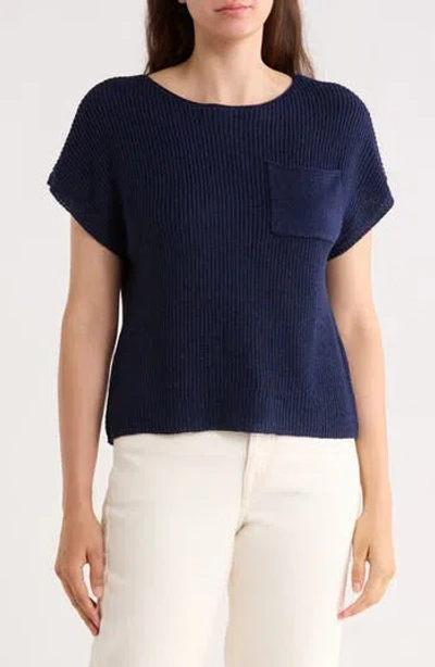 Gemma + Jane Textured Knit Sweater In Blue