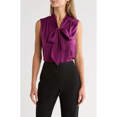 Gemma + Jane Tie Front Sleeveless Top In Purple