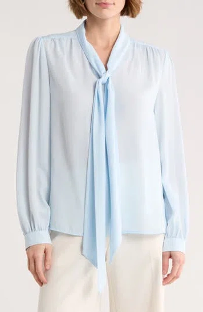 Gemma + Jane Tie Neck Georgette Top In Brown