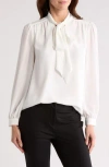 Gemma + Jane Tie Neck Georgette Top In Ivory