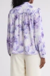 Gemma + Jane Tie Neck Georgette Top In Lilac Flora