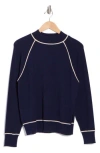 Gemma + Jane Tipped Dolman Sleeve Sweater In Navy