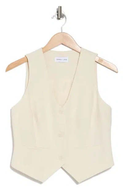 Gemma + Jane V-neck Vest In Ivory