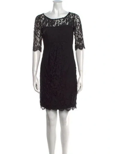 Pre-owned Gemma Kahng Lace Pattern Mini Dress In Black