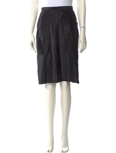 Pre-owned Gemma Kahng Silk Knee-length Skirt In Black