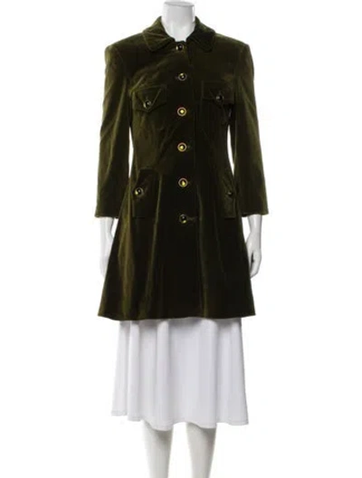 Pre-owned Gemma Kahng Trench Coat In Green