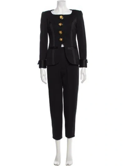 Pre-owned Gemma Kahng Wool Pant Set In Black