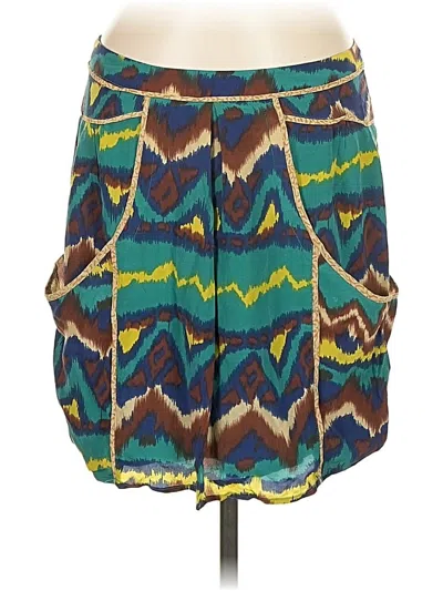 Pre-owned Gemma Silk Skirt In Blue