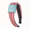 Gemma Simone Velvet Knotted Headband In Vintage Peach In Multi