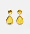 Gemmart Usa Women's Teardrop Gemstone Drop Earrings In Citrine In Yellow