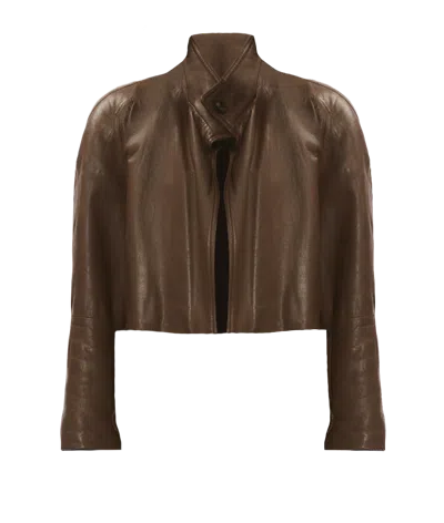 Gemme Collective Leather Jacket Short In Multi