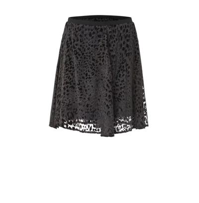 Gemme Collective Leopard Skirt Short In Ebony
