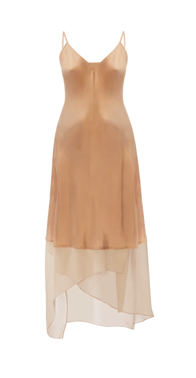Gemme Collective Strap Dress Elongated In Gold