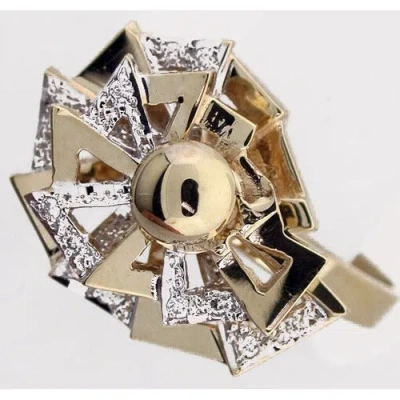 Pre-owned Gems4me Triangle Motion Ring - Fl854