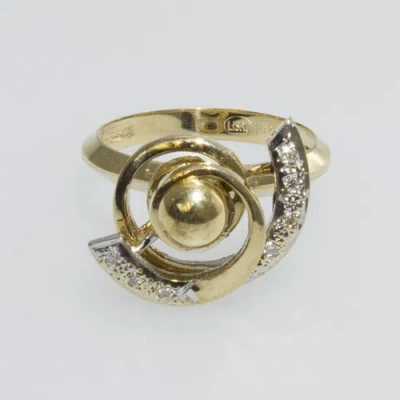 Pre-owned Gems4me Two Swirls Gold Motion Ring - Fl865 In Clear