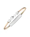 Gemstones 0.01 Ct. Tw. Diamond Silver Bangle In Gold