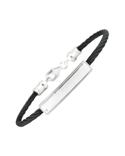 GEMSTONES 0.01 CT. TW. DIAMOND SILVER BANGLE