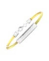 Gemstones 0.01 Ct. Tw. Diamond Silver Bangle In Gold