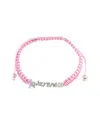 Gemstones 0.01 Ct. Tw. Diamond Silver Bracelet In Pink
