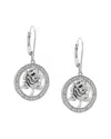 Gemstones 0.04 Ct. Tw. Diamond Silver Earrings In Neutral