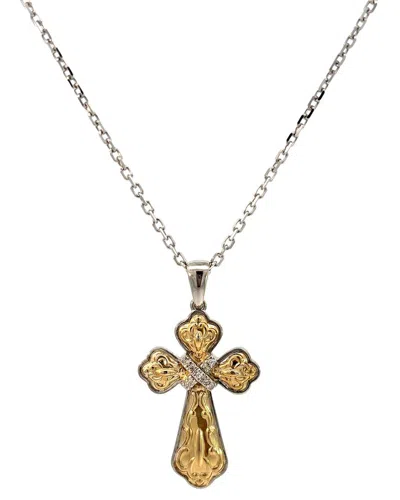 Gemstones 0.04 Ct. Tw. Diamond Silver Necklace In Gold