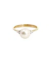 Gemstones 0.05 Ct. Tw. Diamond & 6-7mm Pearl 14k Ring