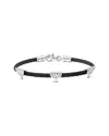 Gemstones 0.05 Ct. Tw. Diamond Silver Bangle In Silver