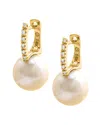 Gemstones 0.06 Ct. Tw. Diamond & 7-8mm Pearl 14k Earrings