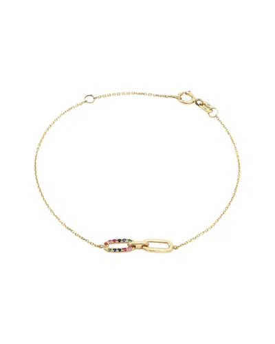Gemstones 0.10 Ct. Tw. Multi Gem 14k Bracelet In Gold