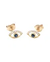 Gemstones 0.18 Ct. Tw. Diamond & Sapphire 14k Earrings In Gold