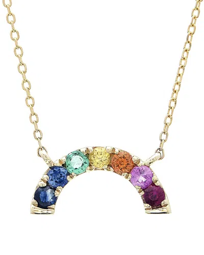 Gemstones 0.30 Ct. Tw. Multi Gem 14k Necklace In Gold