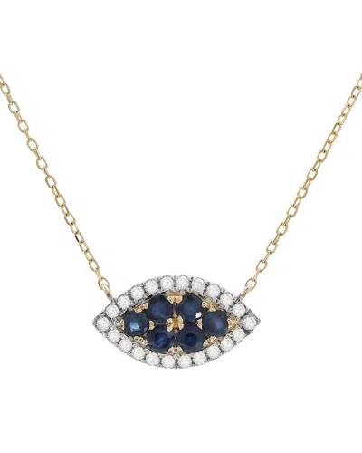 GEMSTONES 0.38 CT. TW. DIAMOND & SAPPHIRE 14K NECKLACE