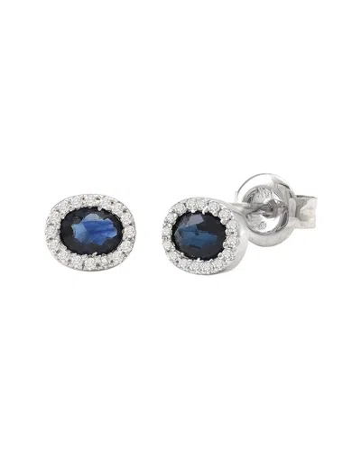 GEMSTONES 0.49 CT. TW. DIAMOND & SAPPHIRE 14K EARRINGS