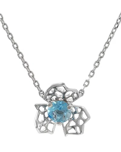 GEMSTONES 0.50 CT. TW. BLUE TOPAZ SILVER NECKLACE