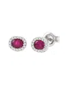 Gemstones 0.50 Ct. Tw. Diamond & Ruby 14k Earrings In Pink