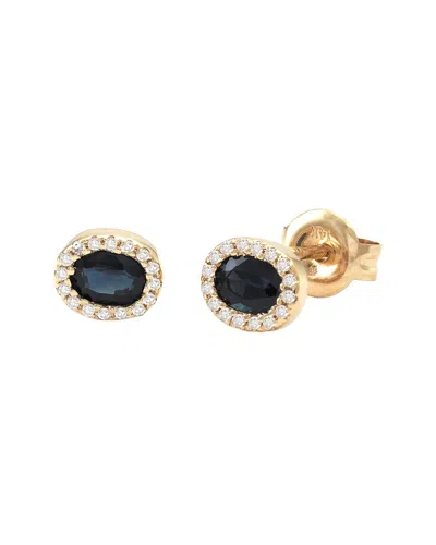 GEMSTONES 0.53 CT. TW. DIAMOND & SAPPHIRE 14K EARRINGS