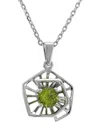 Gemstones 0.57 Ct. Tw. Peridot Silver Necklace In Metallic