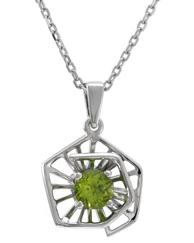 Gemstones 0.57 Ct. Tw. Peridot Silver Necklace In Metallic