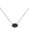 Gemstones 0.65 Ct. Tw. Diamond & Sapphire Silver Necklace