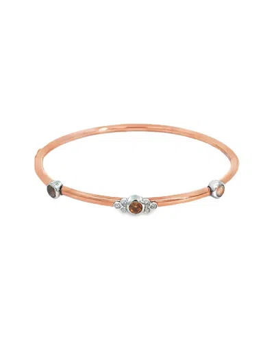 GEMSTONES 0.71 CT. TW. DIAMOND & CITRINE SILVER BANGLE