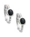 Gemstones 0.87 Ct. Tw. Diamond & Sapphire Silver Earrings