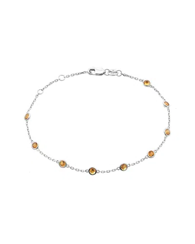 Gemstones 0.95 Ct. Tw. Citrine Silver Bracelet In Metallic