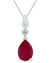 Gemstones 10k 0.96 Ct. Tw. Diamond & Ruby Necklace