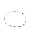 Gemstones 1.22 Ct. Tw. Garnet Silver Bracelet In Metallic