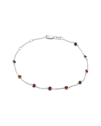 GEMSTONES 1.22 CT. TW. GARNET SILVER BRACELET