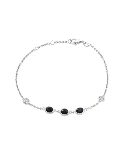 GEMSTONES 1.28 CT. TW. DIAMOND & SAPPHIRE SILVER BRACELET