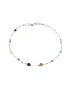 Gemstones 1.30 Ct. Tw. Multi Gem Silver Bracelet In Multi