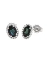 Gemstones 1.33 Ct. Tw. Diamond & Sapphire 14k Earrings In Metallic