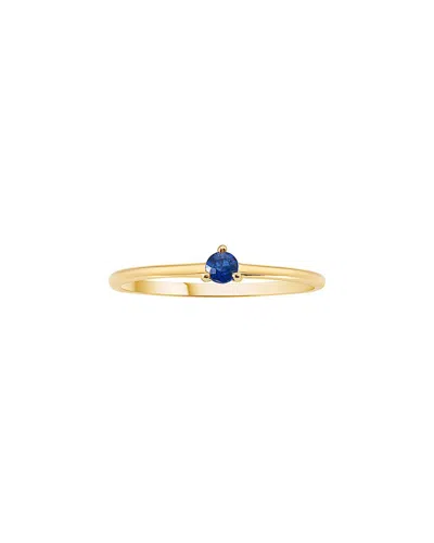 Gemstones 14k 0.17 Ct. Tw. Sapphire Solitaire Ring In Blue